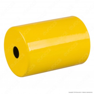 FAI Bicchiere Portalampada Cilindrico in Metallo per Lampadine E27 Colore Giallo - mod. 0146/GI