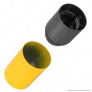 FAI Bicchiere Portalampada Cilindrico in Metallo per Lampadine E27 Colore Giallo - mod. 0146/GI
