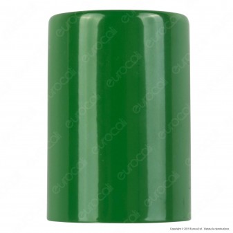 FAI Bicchiere Portalampada Cilindrico in Metallo per Lampadine E27 Colore Verde - mod. 0146/VE 