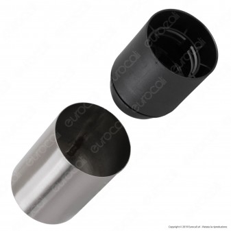 FAI Bicchiere Portalampada Cilindrico in Metallo per Lampadine E27 Colore Satinato - mod. 0146/SA