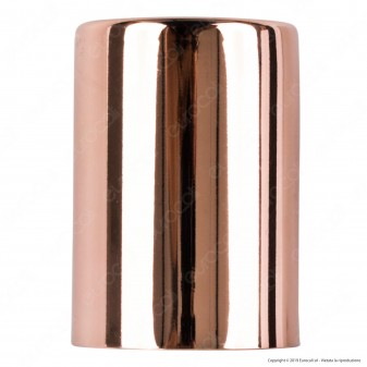 FAI Bicchiere Portalampada Cilindrico in Metallo per Lampadine E27 Colore Rame - mod. 0146/RA