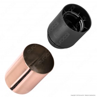 FAI Bicchiere Portalampada Cilindrico in Metallo per Lampadine E27 Colore Rame - mod. 0146/RA