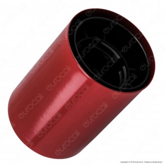 FAI Bicchiere Portalampada Cilindrico in Metallo per Lampadine E27 Colore Rosso - mod. 0146/RS