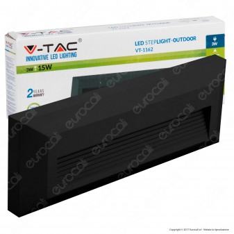 V-Tac VT-1162 Faretto Segnapasso LED Superficiale Rettangolare 3W per