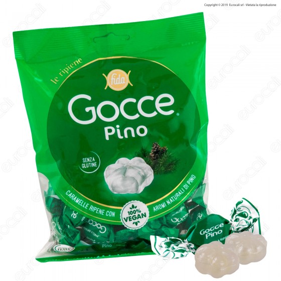 Caramelle Dure Gocce con Ripieno al Pino Senza Glutine 100% Vegane - Caramelle Dure Gocce con Ripieno al Pino Senza Glutine 100% Vegane -