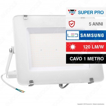 V-Tac PRO VT-206 Faro LED SMD 200W High Lumens Ultrasottile Chip Samsung da Esterno Colore Bianco - SKU 787 / 788