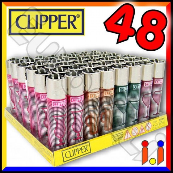 Clipper Large Fantasia Drink - Box da 48 Accendini Clipper Large Fantasia Drink - Box da 48 Accendini