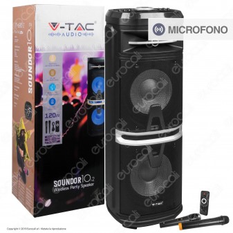 V-Tac Audio VT-6210-2 Soundor 10x2 Cassa Attiva 120W