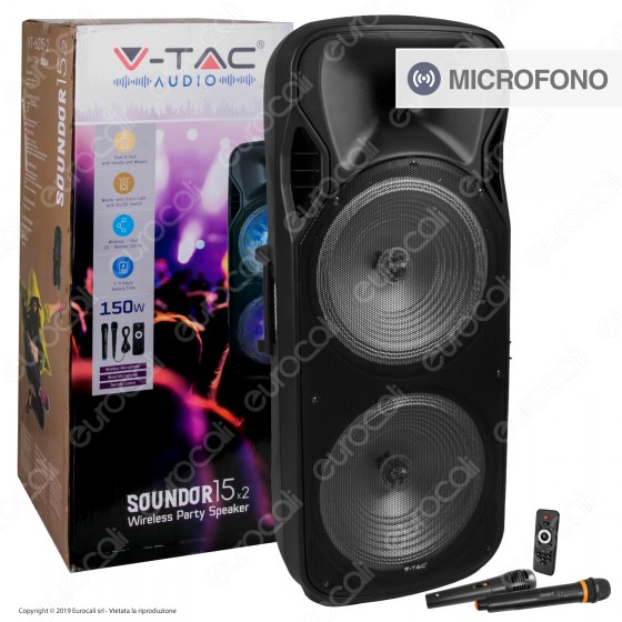 V-Tac Audio VT-6215-2 Soundor 15x2 Cassa Attiva 150W V-Tac Audio VT-6215-2 Soundor 15x2 Cassa Attiva 150W