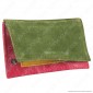 Il Morello Classic Portatabacco in Vera Pelle Jamaica Verde Scura Gialla e Tessuto Jeans Rosso