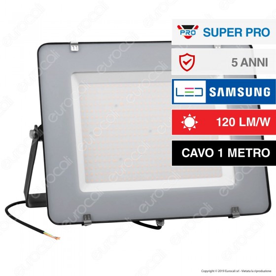 V-Tac PRO VT-306 Faro LED SMD 300W High Lumens Ultrasottile Chip Samsung da Esterno Colore Nero - SKU 791 / 792 V-Tac PRO VT-306 Faro LED SMD 300W High Lumens Ultrasottile Chip Samsung da Esterno Colore Nero - SKU 791 / 792