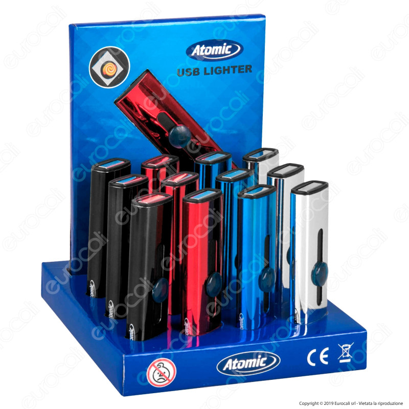 Atomic Accendino USB Ricaricabile Antivento