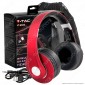 V-Tac VT-6322 Cuffie Wireless a Padiglione Bluetooth con Microfono e Jack 3,5mm Colore Rosso - SKU 7731