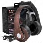 V-Tac VT-6322 Cuffie Wireless a Padiglione Bluetooth con Microfono e Jack 3,5mm Colore Marrone - SKU 7732