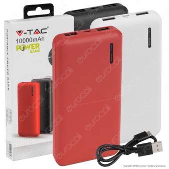V-Tac VT-3518 Power Bank Portatile 10000 mAh 2 Uscite USB 2A - SKU 8897 / 8898 / 8899