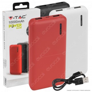 V-Tac VT-3518 Power Bank Portatile 10000 mAh 2 Uscite USB 2A - SKU 8897 / 8898 / 8899