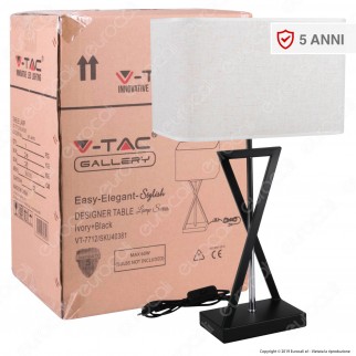 V-TAC VT-7712 Lampada da Tavolo con Portalampada per Lampadine E27 - SKU 40381