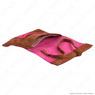 Il Morello Large Portatabacco in Vera Pelle Fucsia e Marrone