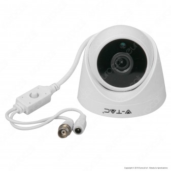V-Tac VT-5125 Telecamera di Sorveglianza AHD 4 in 1 Analog Camera 1080p