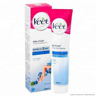 Veet Crema Depilatoria Silk & Fresh Technology per Pelli Sensibili - Tubetto da 200ml