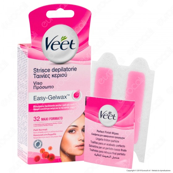Veet Strisce Depilatorie Viso Easy Gelwax Technology per Pelli Veet Strisce Depilatorie Viso Easy Gelwax Technology per Pelli