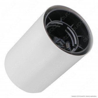 FAI Bicchiere Portalampada Cilindrico in Metallo per Lampadine E27 Colore Bianco Opaco