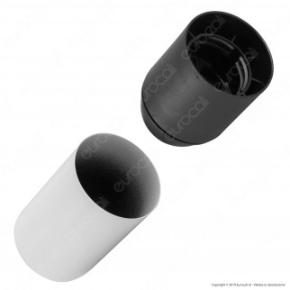 FAI Bicchiere Portalampada Cilindrico in Metallo per Lampadine E27 Colore Bianco Opaco