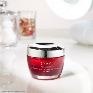 Olaz Regenerist Crema Viso Anti-Età Rassodante 3 Zone Antirughe Idratante Crema Notte - Confezione 50 ml