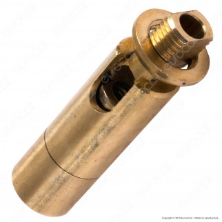 FAI Snodo Tubo in Metallo 50 mm Doppio Filetto Maschio e Femmina Colore Ottone