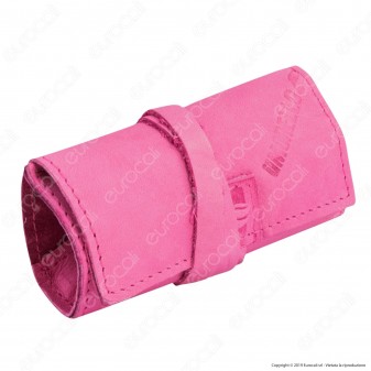 Il Morello Pocket Mini Portatabacco in Vera Pelle Colore Rosa