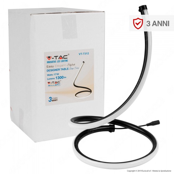 V-TAC VT-7312 Lampada LED da Tavolo da 17W Nera V-TAC VT-7312 Lampada LED da Tavolo da 17W Nera