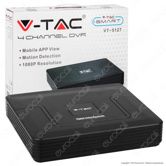 V-Tac VT-5127 Registratore DVR per Telecamere di Sorveglianza 5 in 1 V-Tac VT-5127 Registratore DVR per Telecamere di Sorveglianza 5 in 1