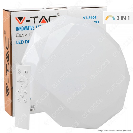 V-Tac VT-8404 Plafoniera LED 40W Forma Circolare Sfaccettata Effetto Cielo Stellato V-Tac VT-8404 Plafoniera LED 40W Forma Circolare Sfaccettata Effetto Cielo Stellato