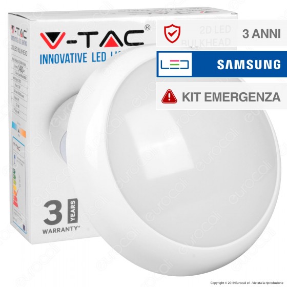 V-Tac VT-17 Plafoniera LED 17W Forma Circolare con Kit Emergenza - V-Tac VT-17 Plafoniera LED 17W Forma Circolare con Kit Emergenza -