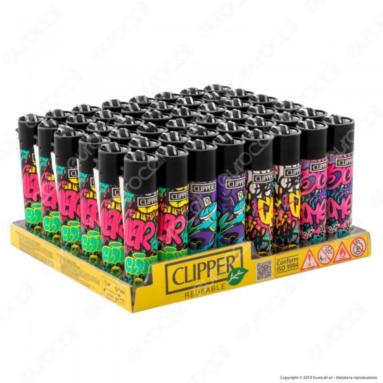 Clipper Large Fantasia Graffitti Wall - Box da 48 Accendini Clipper Large Fantasia Graffitti Wall - Box da 48 Accendini