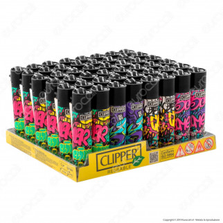 Clipper Large Fantasia Graffitti Wall - Box da 48 Accendini
