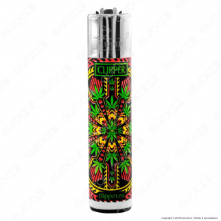 Clipper Large Fantasia Leaves Pattern 2 - Box da 48 Accendini