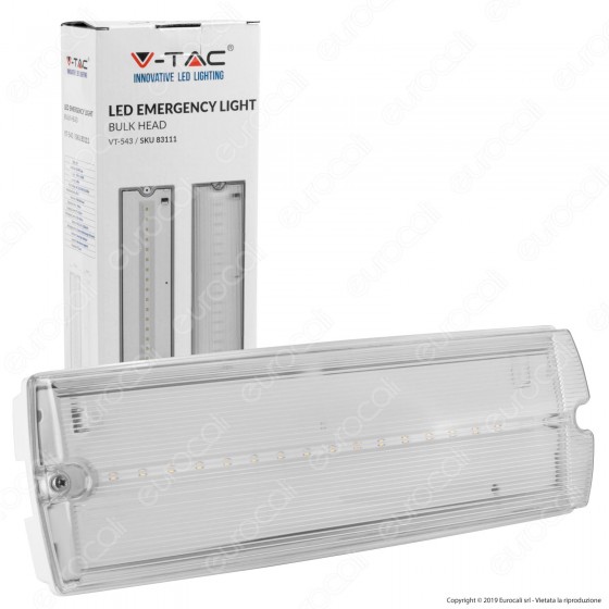 V-Tac VT-543 Lampada LED d'Emergenza Anti Black Out Grado Protezione V-Tac VT-543 Lampada LED d'Emergenza Anti Black Out Grado Protezione