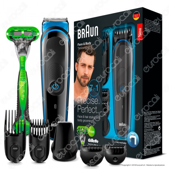 Braun MGK3042 MultiGrooming Kit 7 In 1 Rasoio da Barba Elettrico con Braun MGK3042 MultiGrooming Kit 7 In 1 Rasoio da Barba Elettrico con