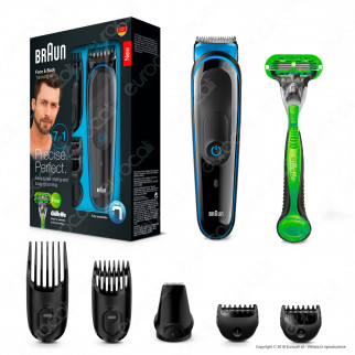 Braun MGK3042 MultiGrooming Kit 7 In 1 Rasoio da Barba Elettrico con
