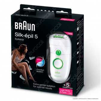 Braun Silk Epil 5 5780 Epilatore Donna con 7 Accessori per la Depilazione delle Gambe