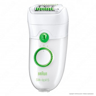 Braun Silk Epil 5 5780 Epilatore Donna con 7 Accessori per la Depilazione delle Gambe