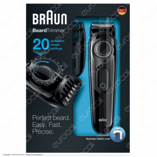 Braun Rasoio Elettrico Regola Barba e Capelli BT3020 senza Fili Colore Nero