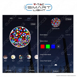 V-Tac Smart VT-5113 Lampadina LED Wi-Fi E27 11W Bulb A60 RGB+W 4in1