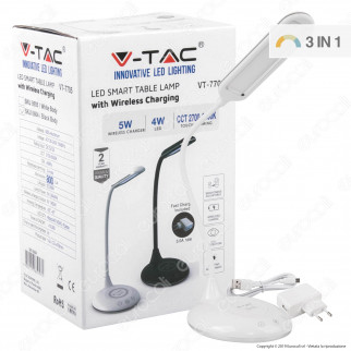 V-Tac VT-7705 Lampada da Tavolo LED 4W Multifunzione Stazione