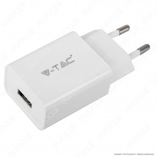 V-Tac VT-5371 Caricabatteria USB da Viaggio con Cavo Micro USB Colore