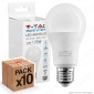 10 Lampadine LED V-Tac VT-2112 E27 11W Bulb A60 - Pack Risparmio