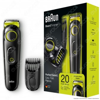 Braun Rasoio Elettrico Regolabarba e Capelli BT3021 senza Fili Colore