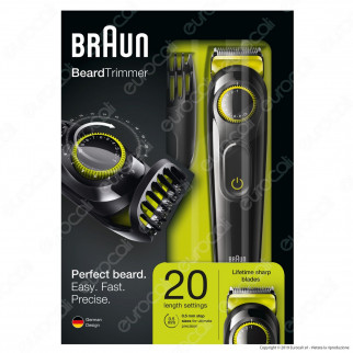 Braun Rasoio Elettrico Regolabarba e Capelli BT3021 senza Fili Colore