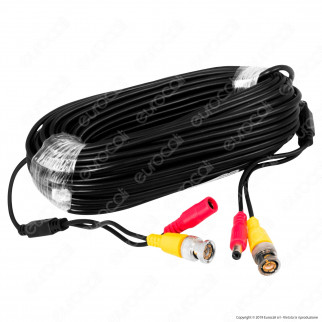 V-Tac VT-5128 Cavo Video BNC con Jack Alimentazione per Telecamere di